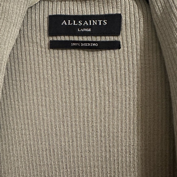NWT ALLSAINTS mode merino open cardigan - teal green large - Picture 3 of 7